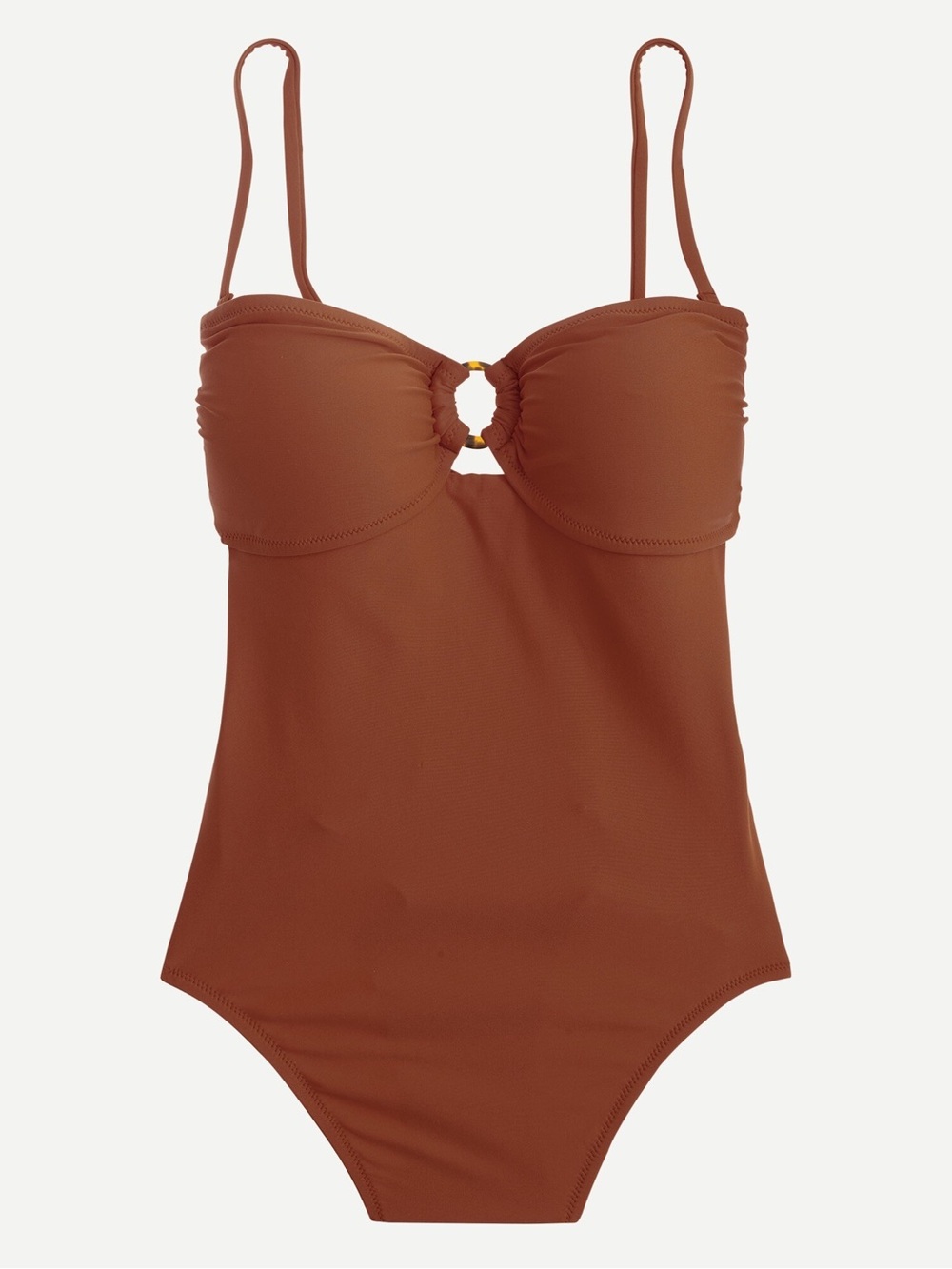 J.Crew Bandeau Ring One Piece Swimsuit NWT Size 14 Removable Straps